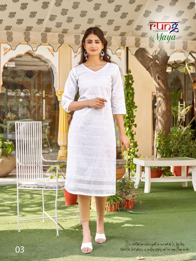 Maya By Rung Heavy Chiken Cotton Kurtis Wholesale Market In Surat